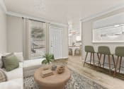 Thumbnail 19 of 56 - a living room with a couch and a table at 5636 Apartment Homes, Dallas