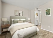 Thumbnail 24 of 56 - a bedroom with a large bed and a closet at 5636 Apartment Homes, Dallas, Texas