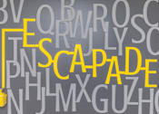 Thumbnail 47 of 68 - a wall filled with letters and a yellow vase at The Escapade, San Antonio, 78216