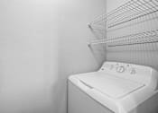 Thumbnail 33 of 38 - A white washing machine sits in a laundry room. at Preston Bend, Texas