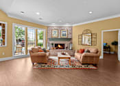 Thumbnail 13 of 42 - a living room with two couches and a fireplace at Southgate Glen, Weatherford