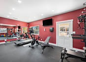 Thumbnail 26 of 40 - red wall in gym at Crosspoint Oaks at Boerne, Boerne