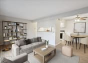 Thumbnail 2 of 7 - a living room with a couch and a table