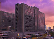 Thumbnail 1 of 13 - A large building with many windows is in the foreground.