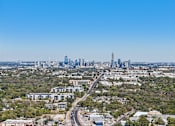 Thumbnail 93 of 140 - Elevated skyline view with downtown high rises at Matador Apartments, Austin