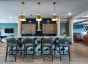 Thumbnail 18 of 65 - Luxurious clubhouse kitchen at Bridge at Paloma Affordable Apartments 78754 Northeast Austin