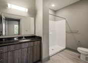 Thumbnail 11 of 18 - a bathroom with a sink toilet and a shower
