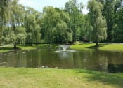 Thumbnail 14 of 16 - Pond with fountain surrounded by willow trees