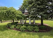 Thumbnail 13 of 47 - a park with trees and a gazebo at Village Club of Rochester Hills, Shelby Township, 48317