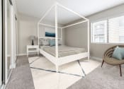 Thumbnail 28 of 37 - Virtually staged bedroom with bedframe