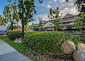 Thumbnail 36 of 46 - A sign for a school is in the foreground of a well-kept lawn.