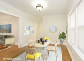Thumbnail 10 of 38 - a rendering of a dining room with a table and chairs