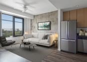 Thumbnail 13 of 44 - Living room with large windows at Vendome Place, San Jose, CA 95110