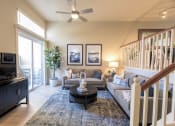 Thumbnail 25 of 46 - Roseville, California Townhomes for Rent - Adora - Living Room with High Ceilings and Carpet