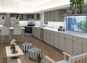 Thumbnail 8 of 11 - a rendering of a kitchen and living room