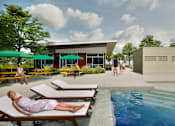 Thumbnail 4 of 11 - a rendering of a house with a pool and people in it