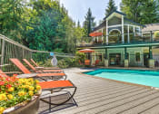 Thumbnail 13 of 73 - Pool and lounge seating at Lakemont Orchard, Issaquah Washington  