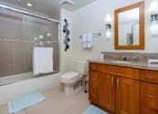 Thumbnail 28 of 75 - a bathroom with a large vanity and a walk in shower