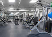 Thumbnail 45 of 75 - a gym full of exercise equipment in a building