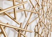 Thumbnail 75 of 75 - a bunch of gold toothbrushes on a white wall