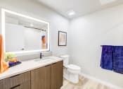 Thumbnail 4 of 18 - a bathroom with a toilet and a sink and a mirror