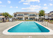 Thumbnail 46 of 91 - A swimming pool with a 7% sign on the ground.
