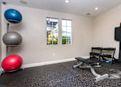 Thumbnail 12 of 80 - gym with free weights and bench