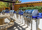 Thumbnail 79 of 80 - A row of outdoor grills are lined up on a patio.
