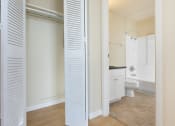 Thumbnail 44 of 86 - edgewood floor plan closet and bathroom at Avenue Two Apartments, Redwood City
