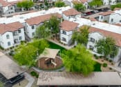 Thumbnail 26 of 52 - Ariel view of courtyard with trees at Dobson 2222, Chandler, Arizona