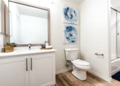 Thumbnail 11 of 52 - Bathroom with granite counter tops and a large mirror at Dobson 2222, Chandler, AZ, 85286