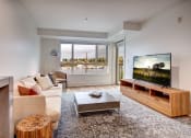 Thumbnail 24 of 33 - Living area with TV and large windows