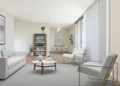 Thumbnail 41 of 86 - edgewood furnished living room floor plan at Avenue Two Apartments, California, 94063