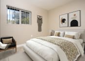 Thumbnail 4 of 36 - Furnished bedroom model at 55+ FountainGlen Goldenwest Senior Apartments, California, 92683