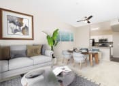 Thumbnail 3 of 34 - a living room with a couch and a dining room table at 55+ FountainGlen Valencia, Valencia