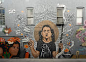 Thumbnail 22 of 68 - Artwork on city wall at Imperial Hardware Lofts, California, 92501