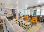 Thumbnail 21 of 83 - resident kitchen with lounge seating at Bayswater Apartments, California