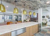 Thumbnail 22 of 83 - resident kitchen with wide counter space at Bayswater Apartments, Burlingame, CA