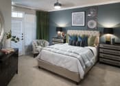Thumbnail 29 of 39 - a bedroom with a bed and a dresser and a window at McDermott Place, Plano, TX 75025