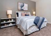 Thumbnail 62 of 78 - bed and night stand at Miro at the Parc, Henderson, NV 89074