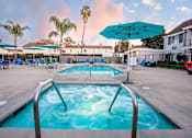 Thumbnail 35 of 44 - A swimming pool with a metal ladder and a metal handrail. at Nola 624, California