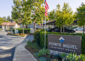 Thumbnail 54 of 57 - A sign for Pointe Niguel Apartment Homes is in front of a building.