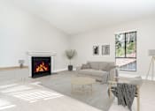 Thumbnail 27 of 39 - Living room with fireplace at Ridgecrest, Lake Forest, 92630