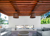Thumbnail 13 of 117 - Shaded Lounge With Fireplace at Skyview Sunset, Los Angeles, CA, 90046