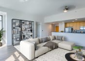 Thumbnail 1 of 44 - furnished living room with kitchen at Vendome Place, California 95110