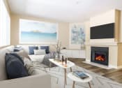 Thumbnail 1 of 52 - Furnished Living Room with Fireplace and Wood-Style Flooring at Westlake Canyon, Thousand Oaks, California