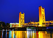 Thumbnail 4 of 5 - Sacramento's Tower Bridge photographed at night