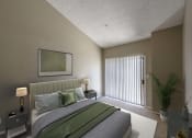 Thumbnail 15 of 36 - a bedroom with a bed and a window with blinds