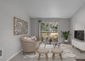 Thumbnail 7 of 20 - Maybeck at the Bend Apartments Living Room and Patio in Tigard, OR