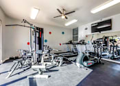 Thumbnail 27 of 29 - A well-equipped gym with a variety of exercise machines.